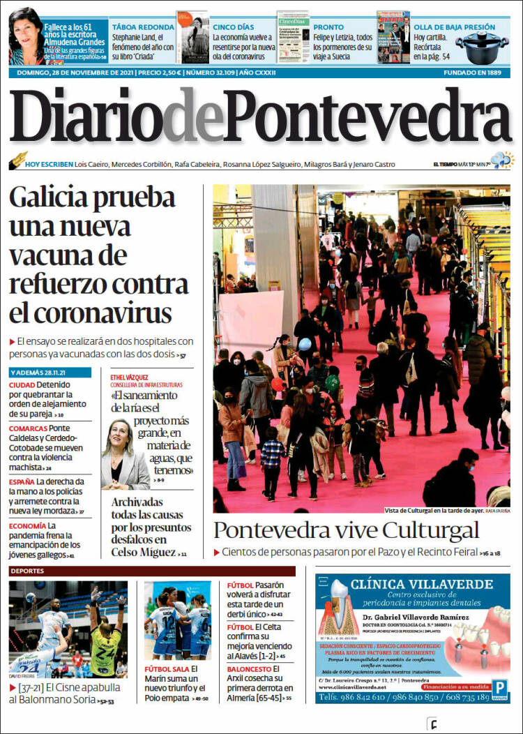 Portada de Diario de Pontevedra (España)