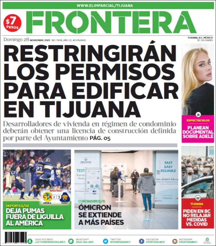 Portada de Frontera (México)