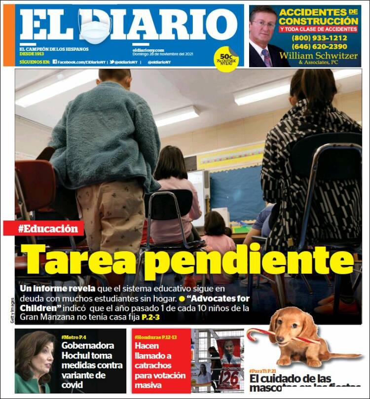 Portada de El Diario NY (États-Unis)