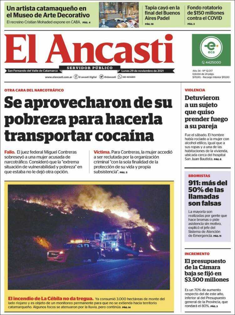 Portada de El Ancasti (Argentina)