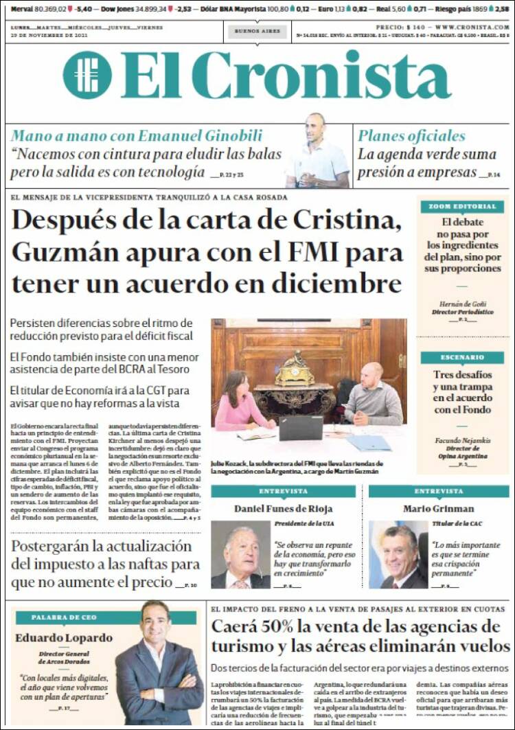 Portada de El Cronista Comercial (Argentina)