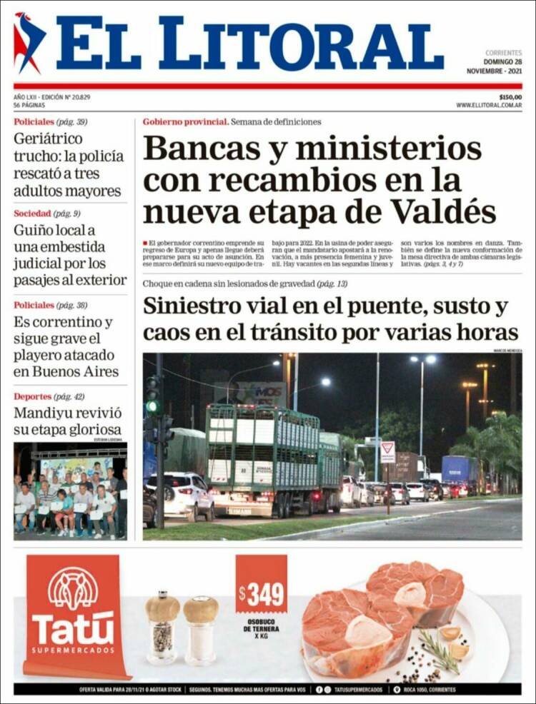 Portada de El Litoral Corrientes (Argentina)