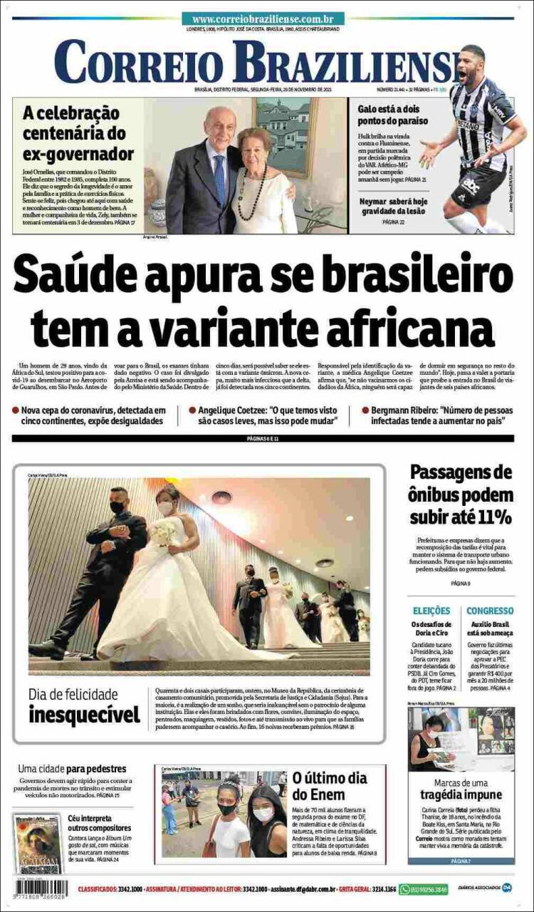 Portada de Correio Braziliense (Brasil)