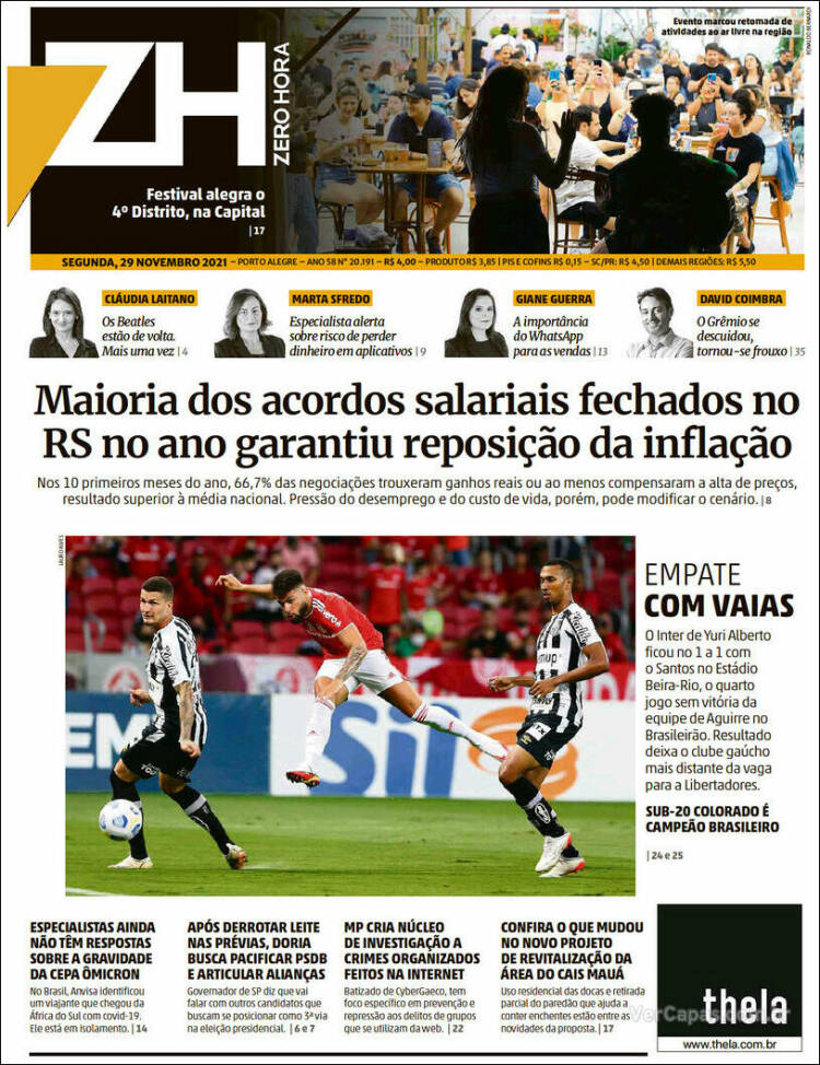 Portada de Zero Hora (Brasil)