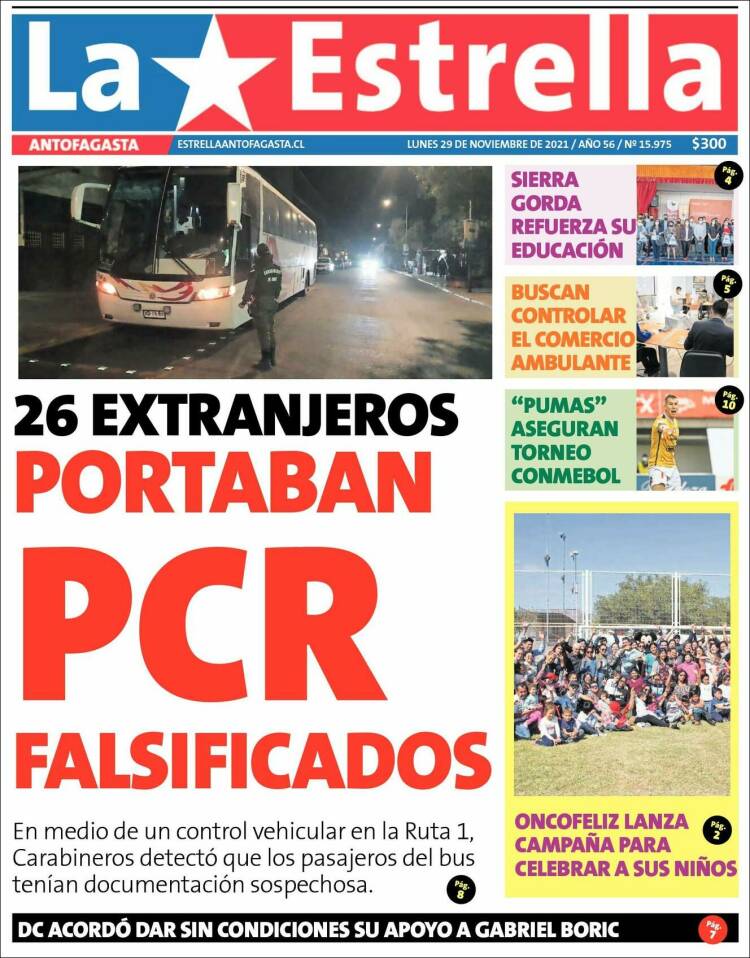 Portada de La Estrella del Norte (Chile)