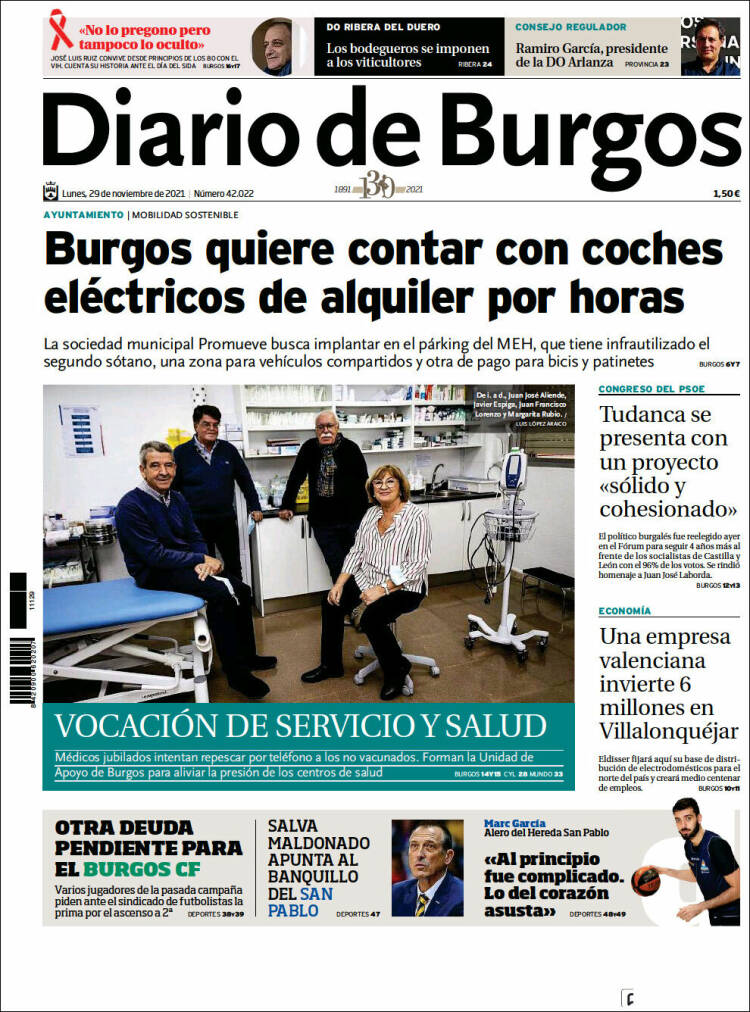 Portada de Diario de Burgos (Espa&ntilde;a)