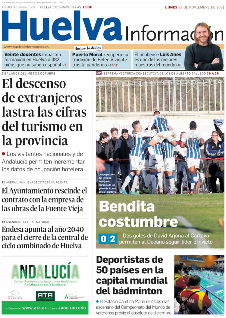 Portada de Huelva Información (Espa&ntilde;a)