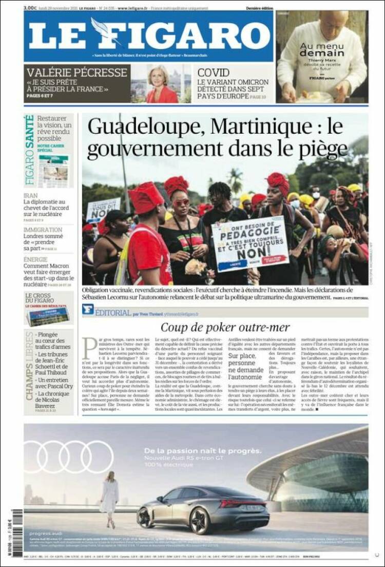Portada de Le Figaro (Francia)