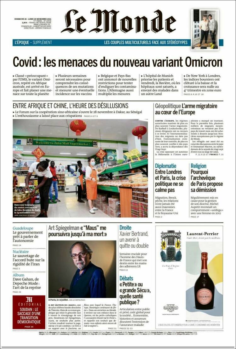 Portada de Le Monde (Francia)