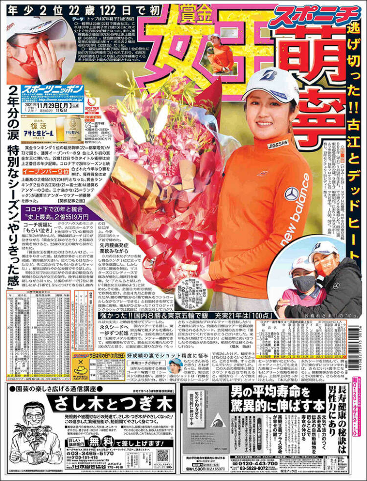 Portada de Sports Nippon - スポーツニッポン, (Jap&oacute;n)