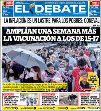 Portada de El Debate de Culiacán (México)