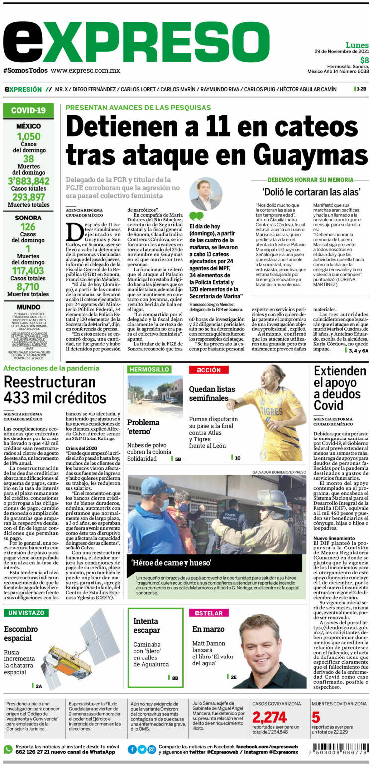 Portada de Expreso (México)