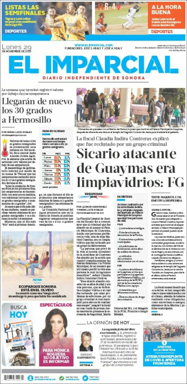 Portada de El Imparcial (México)