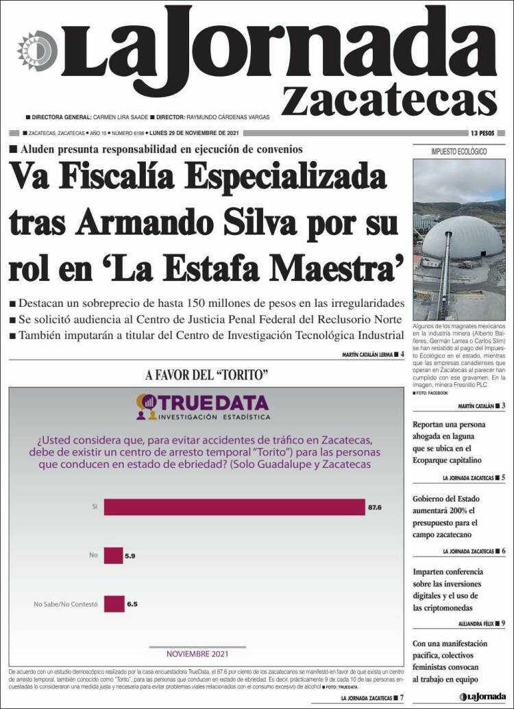 Portada de Jornada de Zacatecas (México)