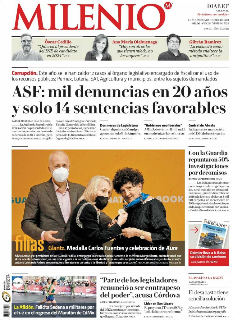 Portada de Milenio (México)