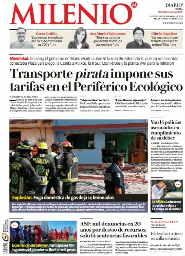 Portada de Milenio de Puebla (México)