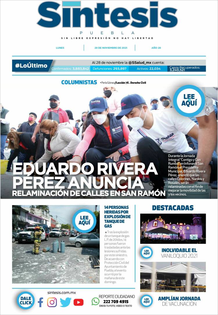 Portada de Síntesis - Puebla (México)