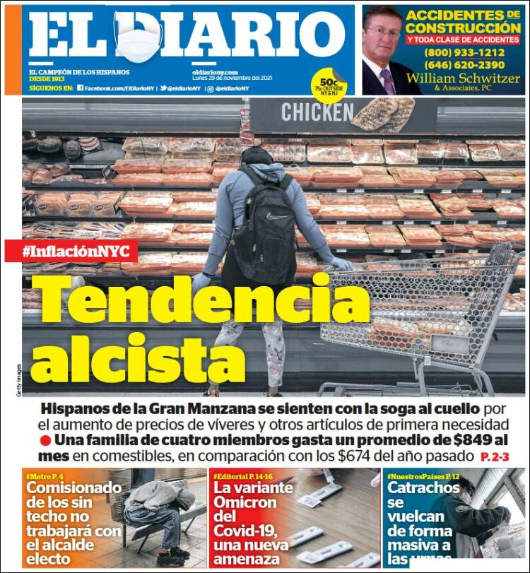 Portada de El Diario NY (USA)