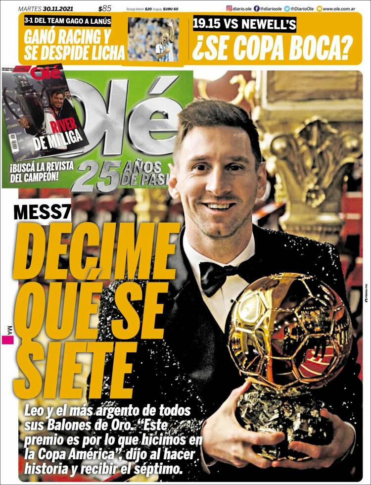 Portada de Olé (Argentina)