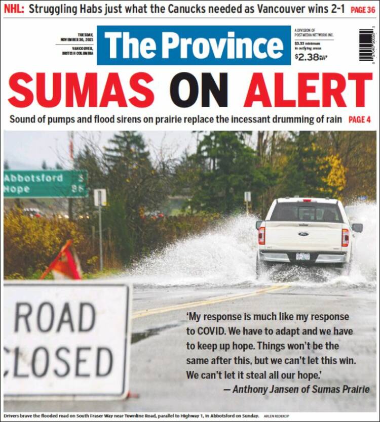 Portada de The Province (Canadá)