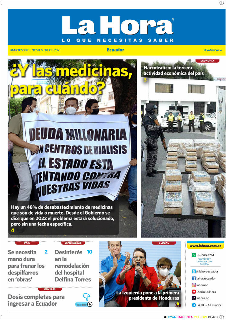Portada de La Hora - Ecuador (Ecuador)
