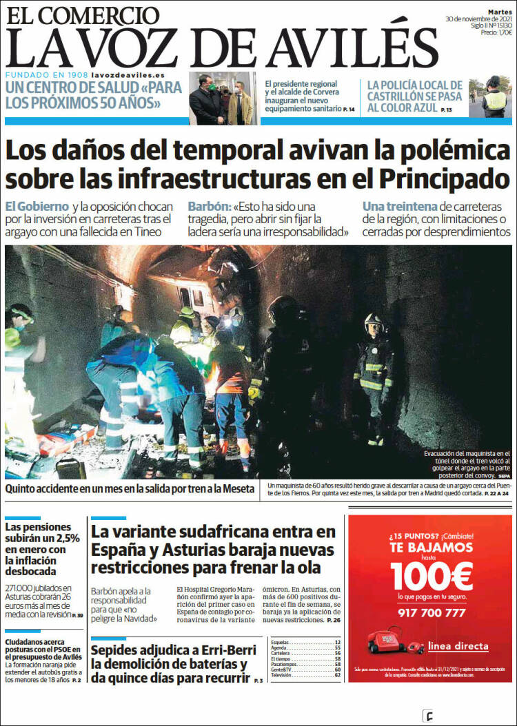 Portada de El Comercio - Avilés (Espa&ntilde;a)