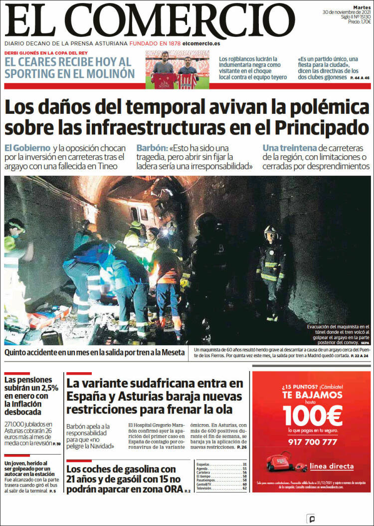 Portada de El Comercio - Gijón (Espa&ntilde;a)