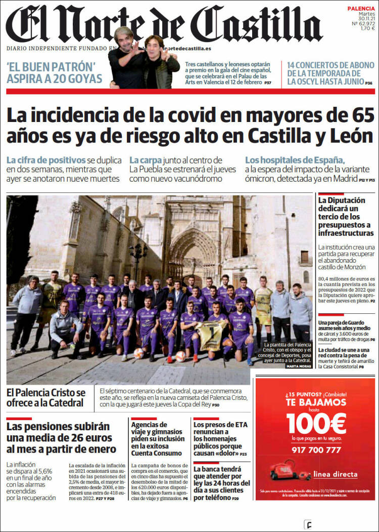 Portada de Norte de Castilla - Palencia (Espa&ntilde;a)