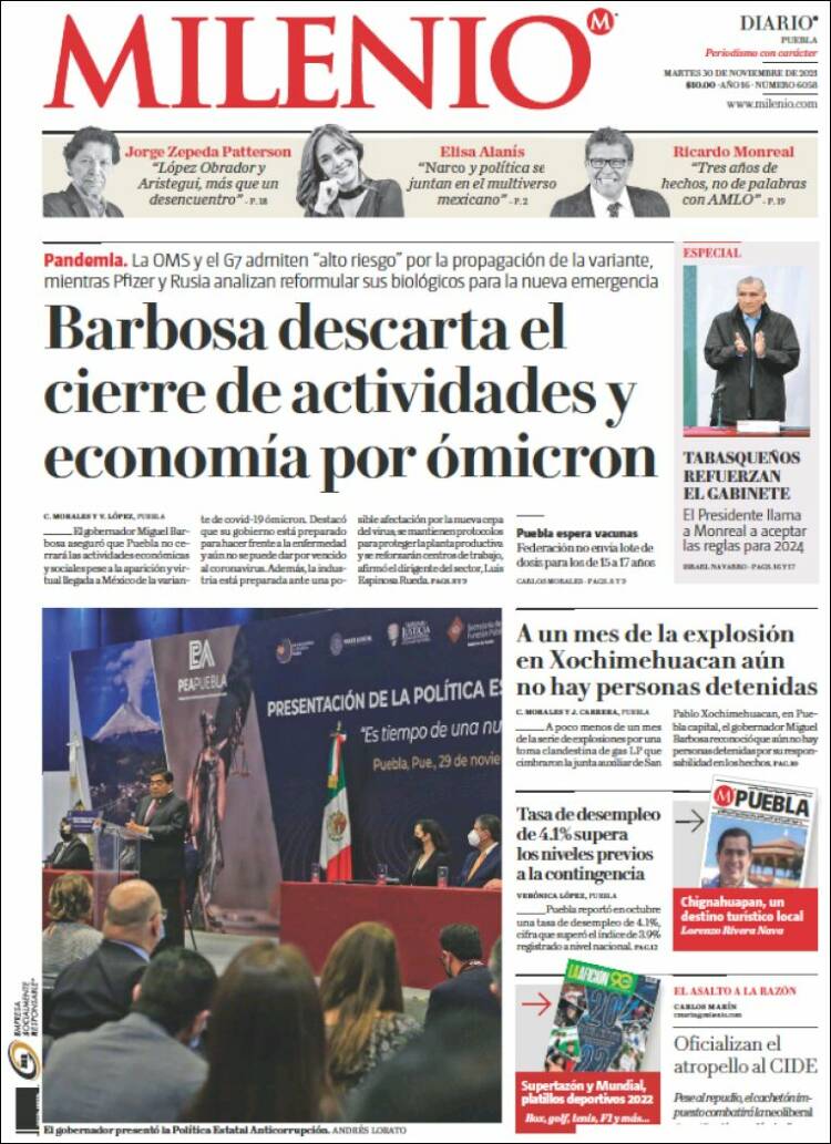 Portada de Milenio de Puebla (M&eacute;xico)