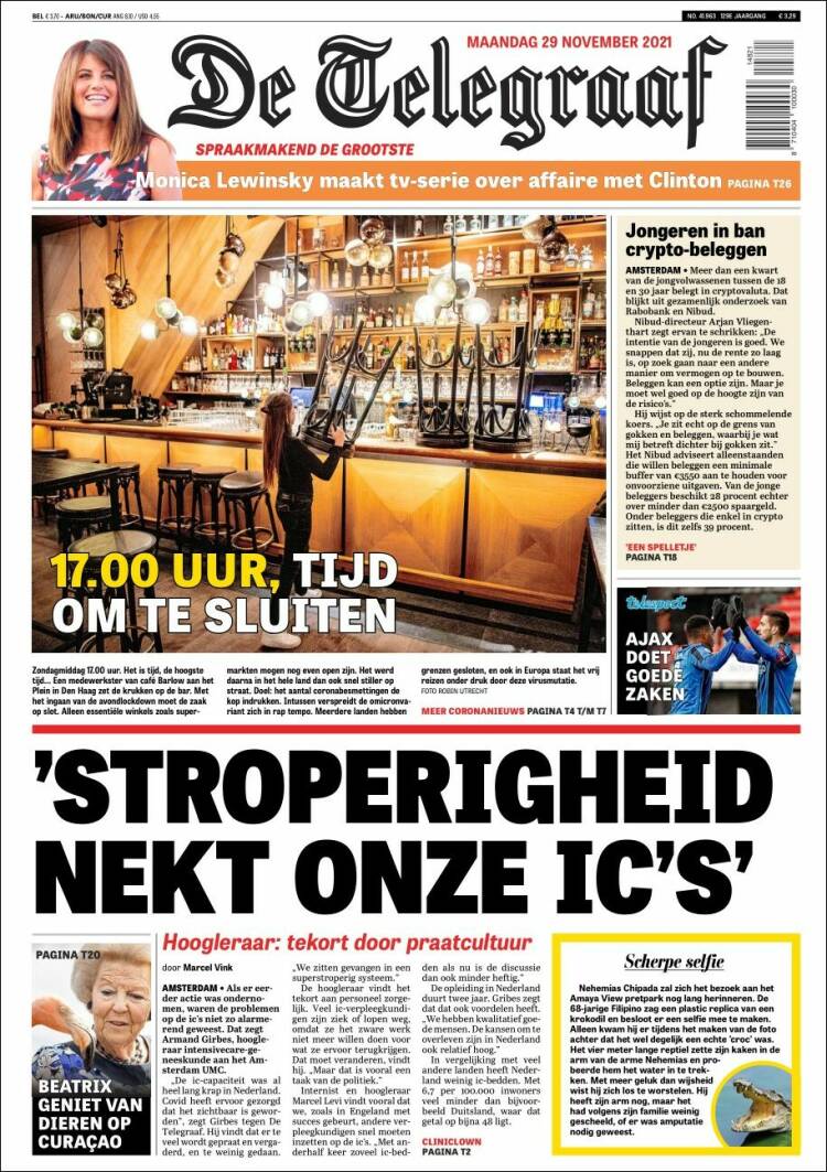 Portada de De Telegraaf (Pa&iacute;ses Bajos)