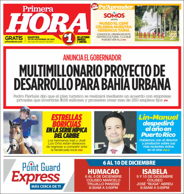 Portada de Primera Hora (Puerto Rico)