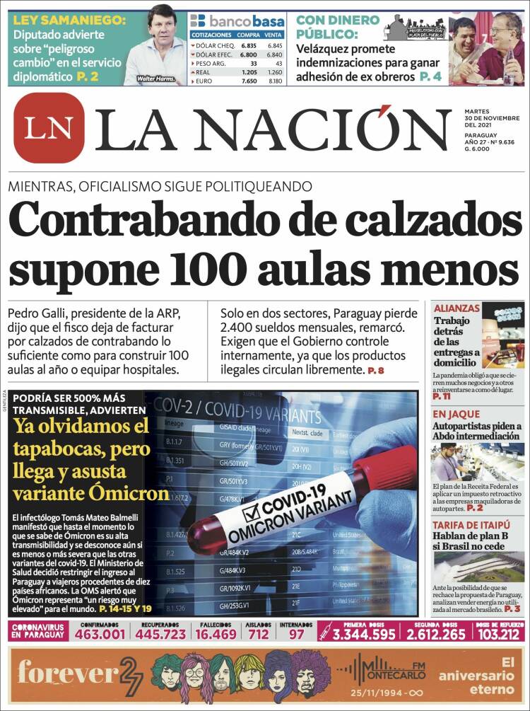 Portada de La Nación (Paraguay)
