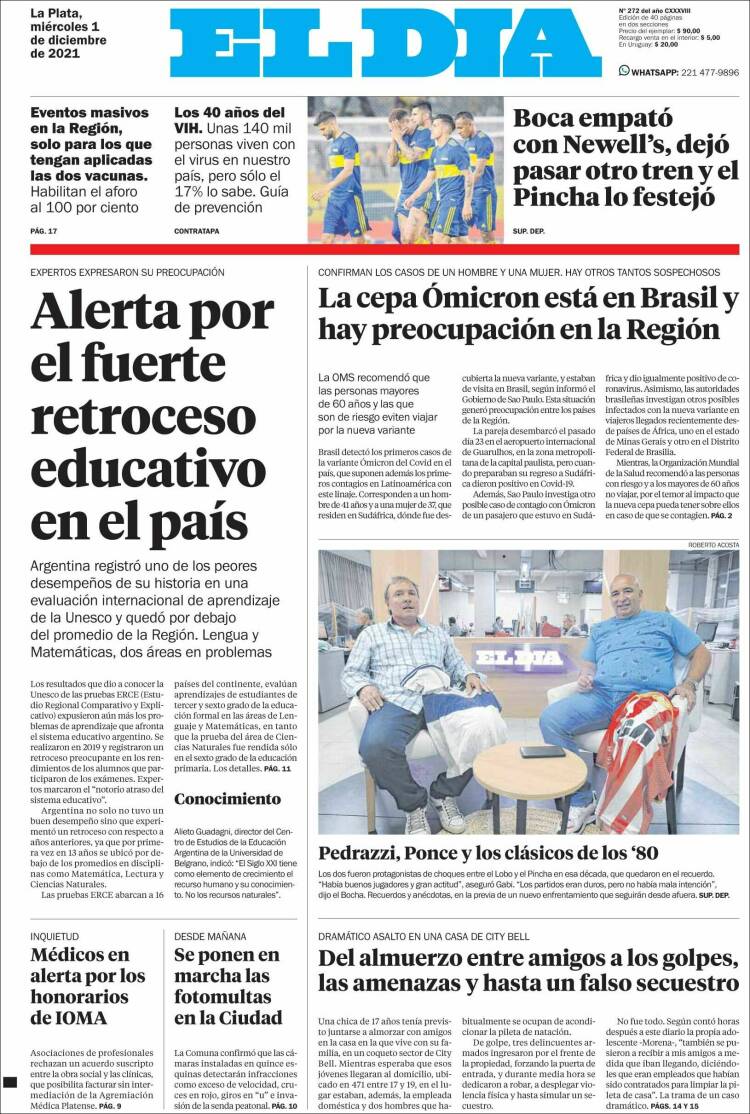 Portada de El Día de la Plata (Argentina)