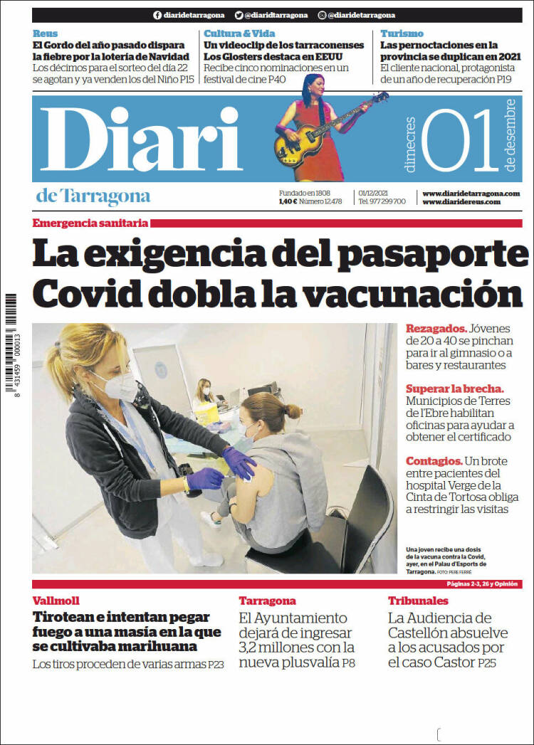 Portada de Diari de Tarragona (Espa&ntilde;a)