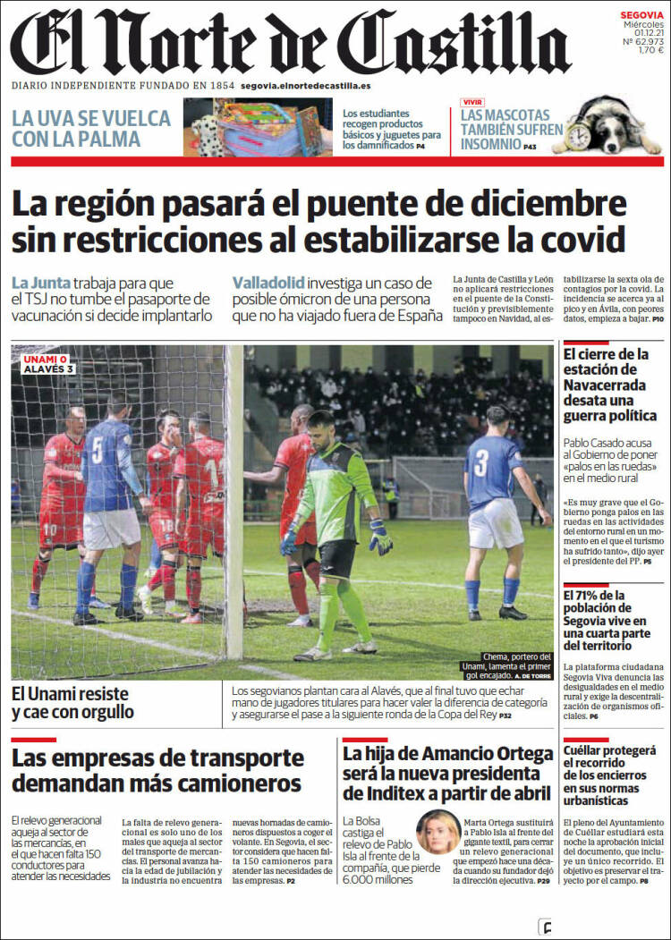 Portada de Norte de Castilla - Segovia (Espa&ntilde;a)