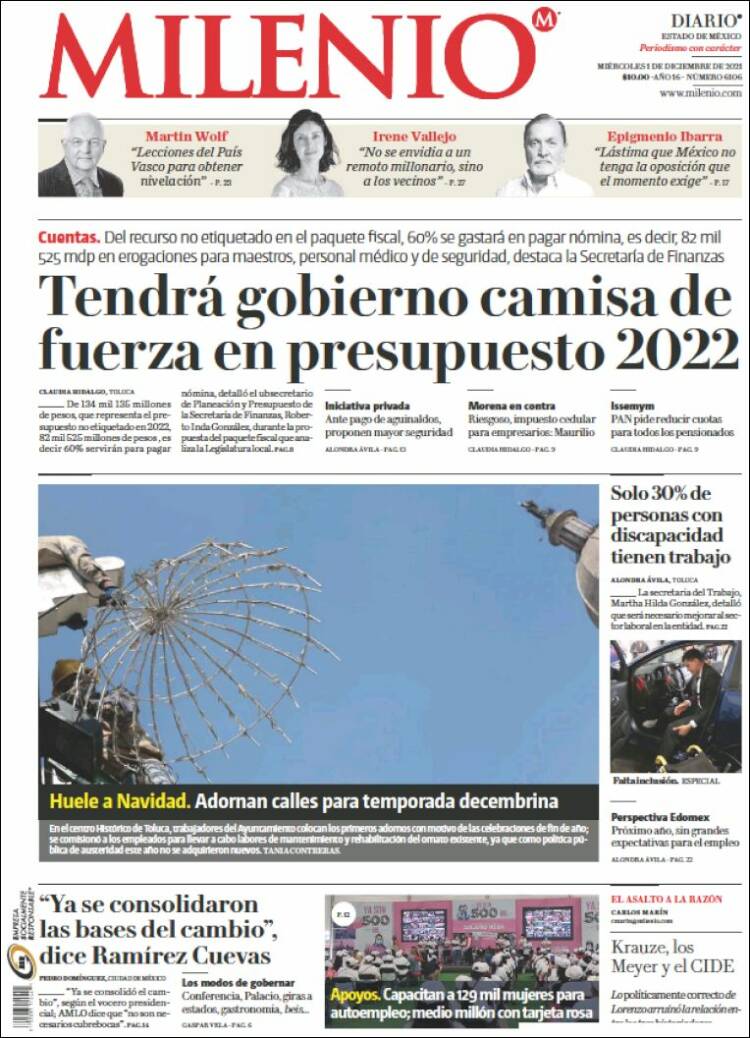 Portada de Milenio - Estado de México (M&eacute;xico)