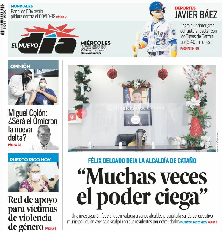 Portada de El Nuevo Día (Puerto Rico)