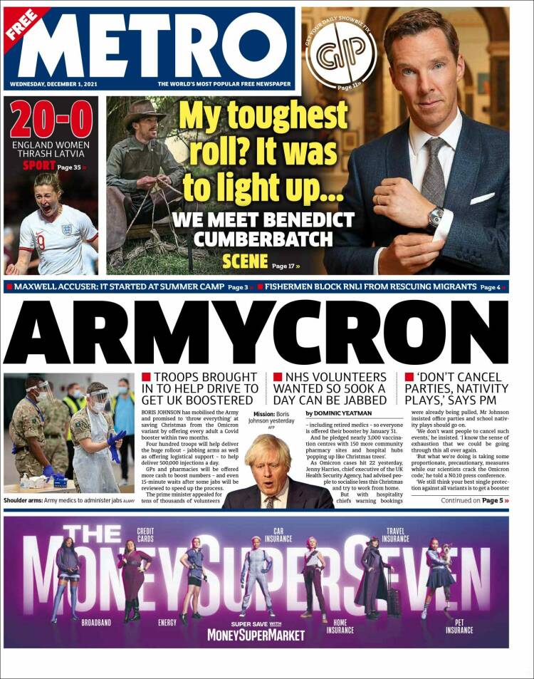 Portada de Metro (Reino Unido)