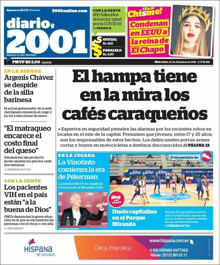 Portada de 2001 - Dosmiluno (Venezuela)