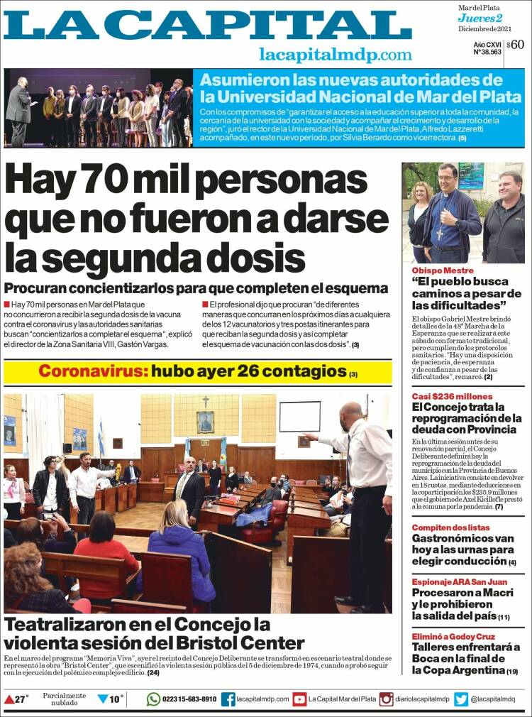 Periódico Diario La Capital Mar Del Plata Argentina Periódicos De