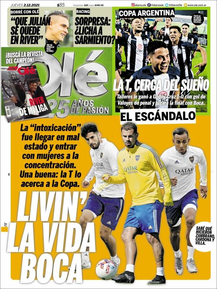 Portada de Olé (Argentina)