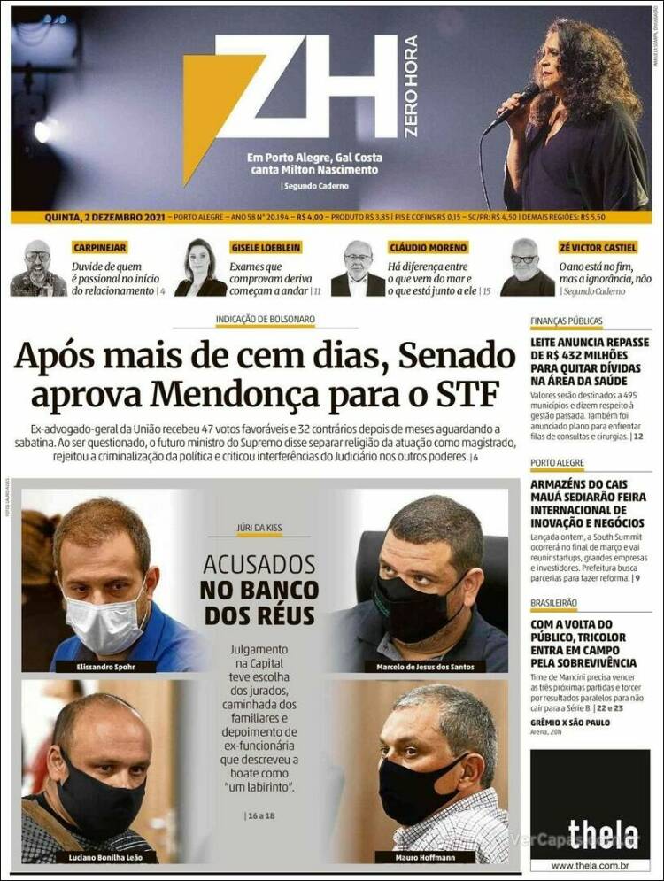 Portada de Zero Hora (Brasil)