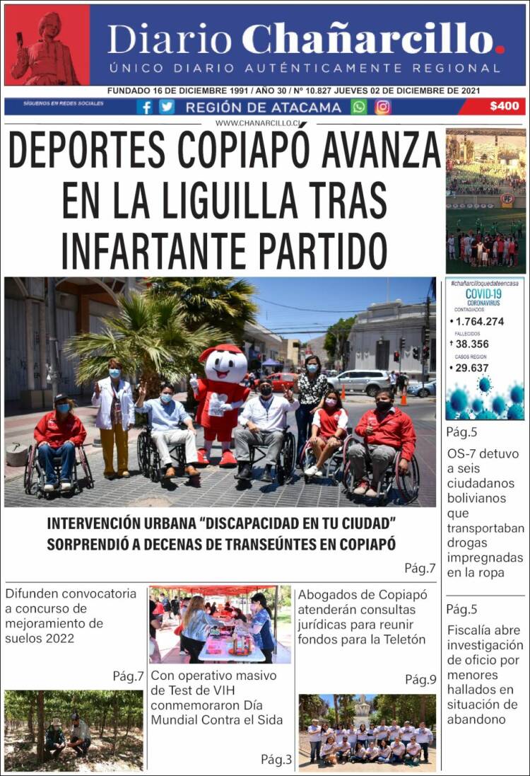 Portada de Diario Chañarcillo (Chile)