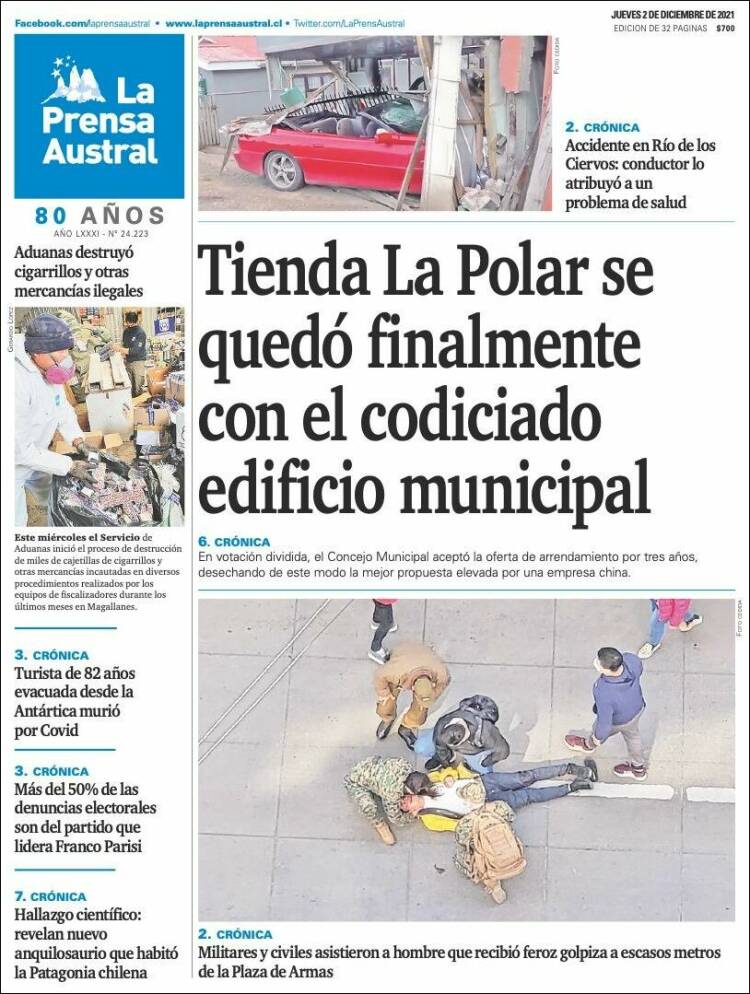 Portada de El Magallanes (Chile)