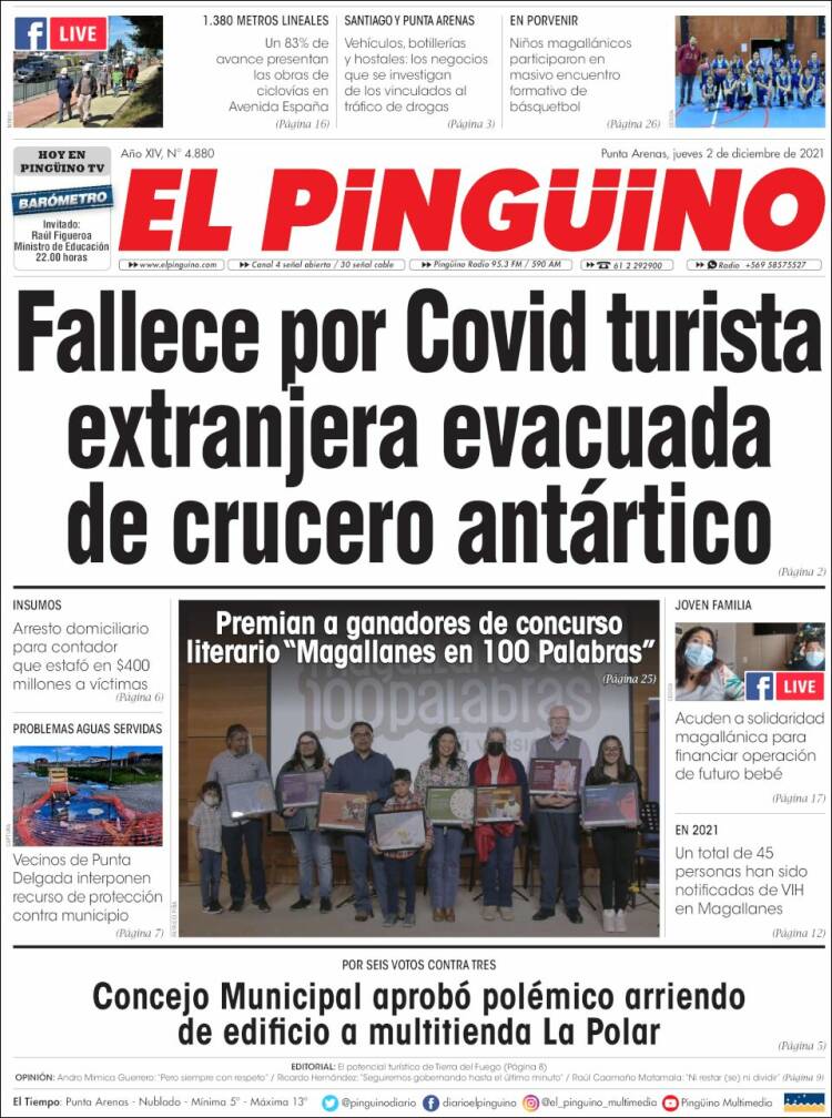 Portada de El Pingüino (Chile)