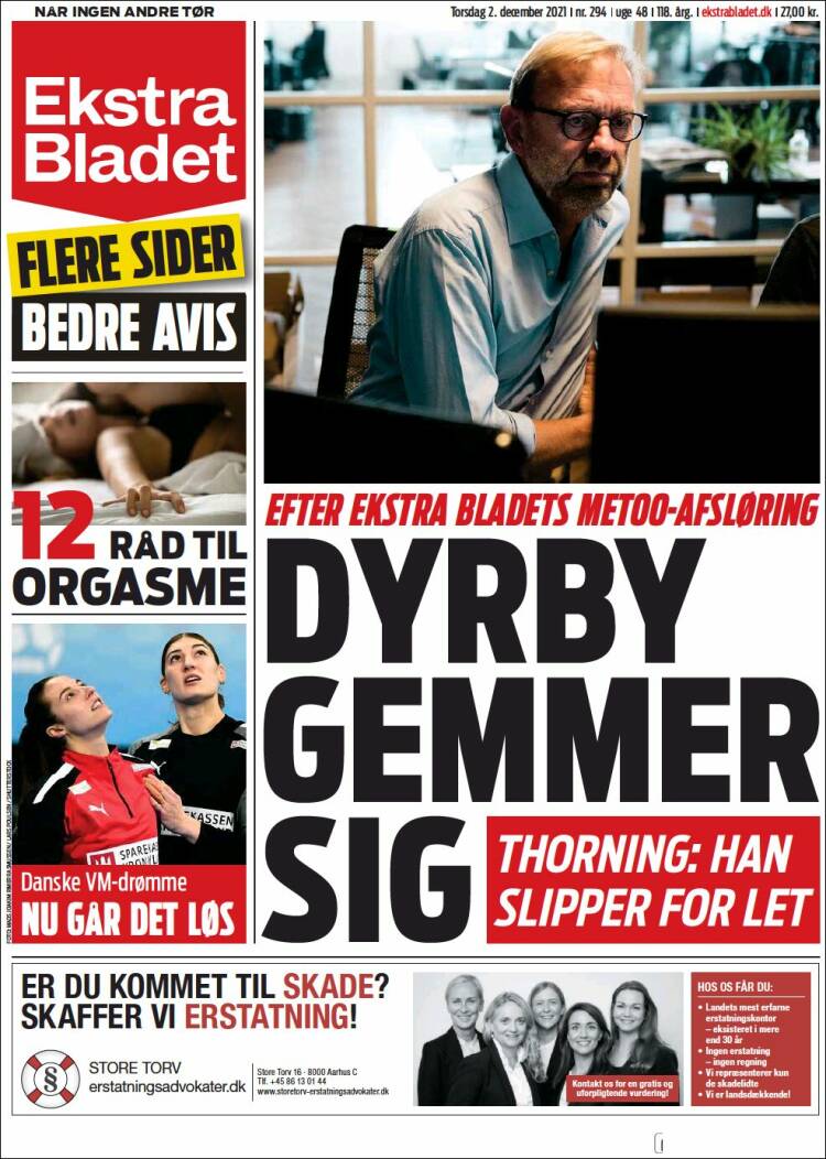 Portada de Ekstra Bladet (Dinamarca)