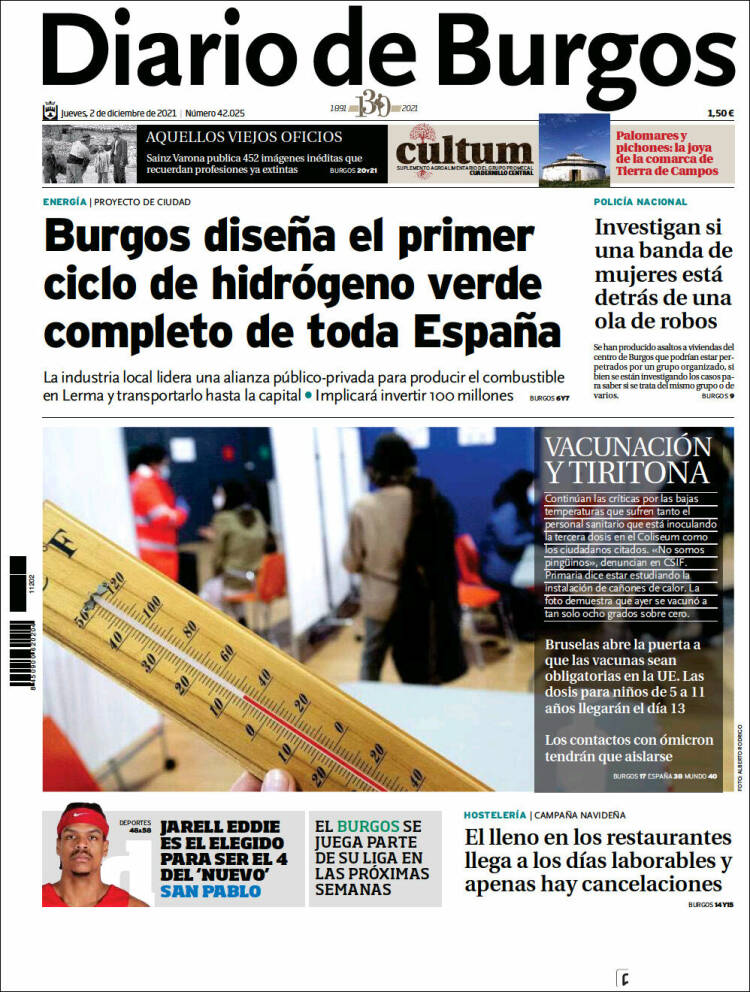 Portada de Diario de Burgos (Spain)