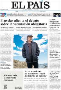 Portada de El País (España)