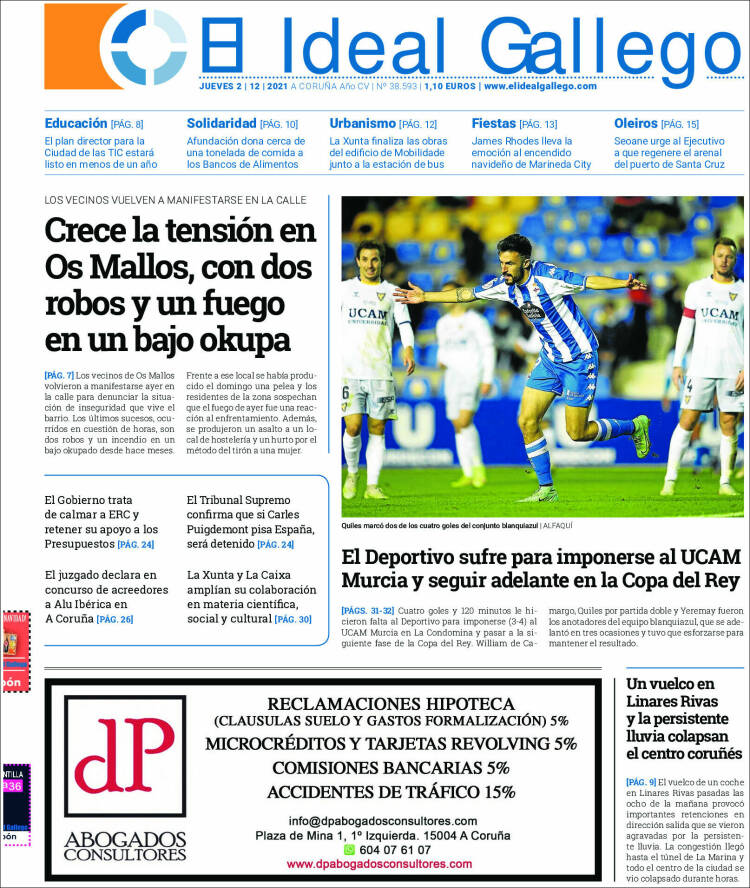 Portada de El Ideal Gallego (Spain)