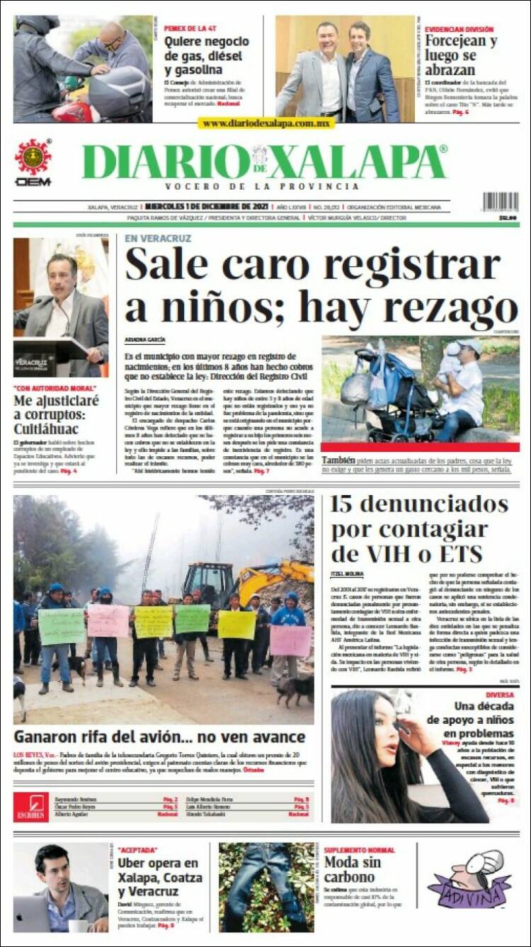 Portada de Diario de Xalapa (M&eacute;xico)